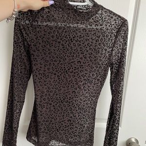 sheer leopard print top
